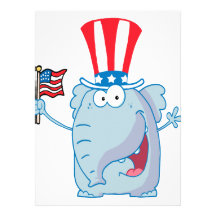 cute patriotic elephant cartoon republican invite