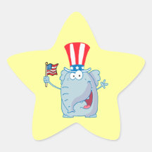 cute patriotic elephant cartoon republican stickers