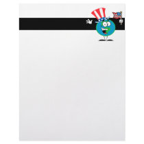 cute patriotic globe cartoon usa personalized letterhead