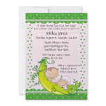 Cute Pea Pod Baby Girl  Baby Shower Invitations invitations