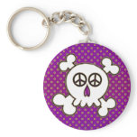 CUTE PEACE SIGNS SKULL & CROSSBONES keychains