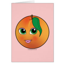 Cute Peach: Blank Notecard