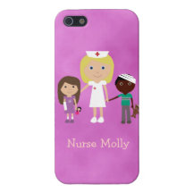 Cute Pediatric Nurse & Children Purple iPhone 5 Covers
