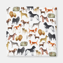 Cute Pedigree Pet Dog Wallpaper Design magnets