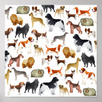 Cute Pedigree Pet Dog Wallpaper Design Posters