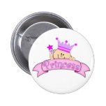 Cute Peeking Baby Princess Pinback Buttons