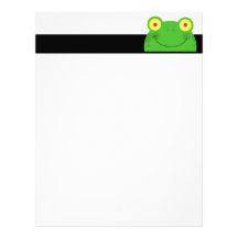 cute peeking cartoon frog froggy face custom letterhead