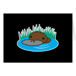 cute peeking platypus greeting card