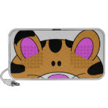 cute peeking tiger cat face mp3 speakers