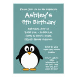 Cute Penguin Birthday Party Invitation