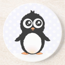 Cute penguin cartoon coaster