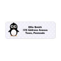 Cute penguin cartoon custom return address labels