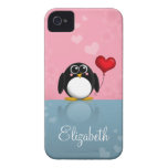 Cute Penguin Heart Balloon iPhone 4/4S Case Case-mate Iphone 4 Case