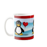 Cute Penguin Heart Balloon Valentine's Day Mug