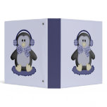 Cute Penguin in Blue Tartan 3 Ring Binder
