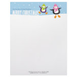 Cute Penguin Merry Christmas Novelty Letterhead
