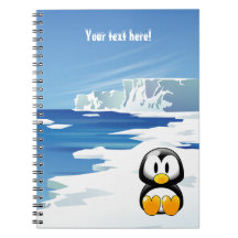 Cute Penguin on Ice Note Book