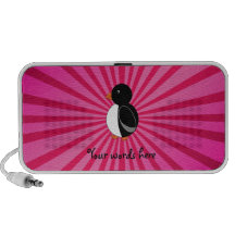 Cute penguin pink sunburst travelling speaker