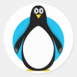 Cute Penguin Round Stickers