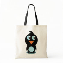 Cute Penguin Standing on Ice Bag