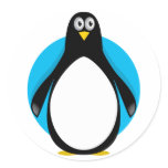 Cute Penguin Round Stickers
