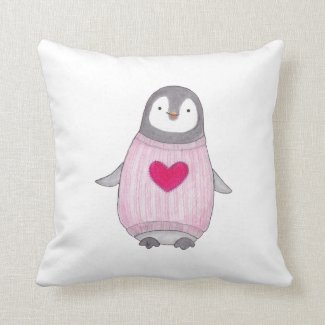 Cute penguin throw pillow Adorable Penguin cushion