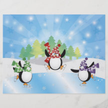 Cute Penguin Trio Figure Skate Flyer