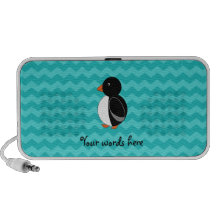 Cute penguin turquoise chevrons iPhone speakers