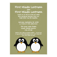 Cute Penguin Wedding Invitation