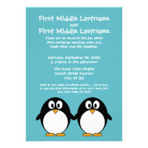 Cute Penguin Wedding Invitation
