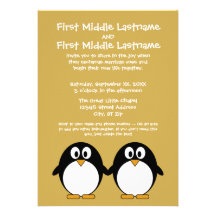 Cute Penguin Wedding Invitation
