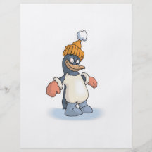 cute penguin with hat and gloves personalized flyer