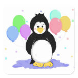 Cute Penguin with Party Balloons Sticker