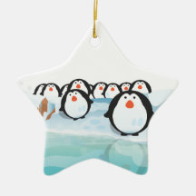 Cute Penguins Christmas Ornaments