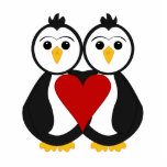 Cute Penguins In Love Acrylic Cut Out
