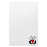 Cute Penguins In Love Stationery Paper