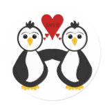 Cute Penguins Thinking Love