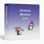 Cute Penquins Christmas Scrapbook 3 Ring Binder