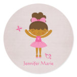 Cute personalized ethnic ballerina stickers