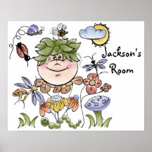 Cute Personalized Flower Garden Fairy Print
