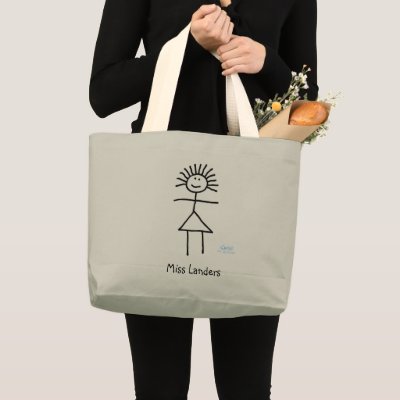Cute Personalized Funny Cartoon Teacher's Book Bag by Swisstoons
