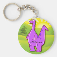 Cute Personalized Pink Dinosaur  cartoon Key Chain