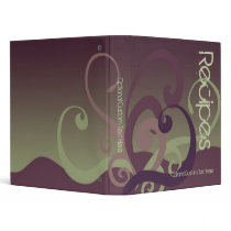 Cute Personalized Recipe Book, Currant Swirl 3 Ring Binder