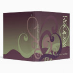 Cute Personalized Recipe Book, Currant Swirl 3 Ring Binder