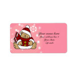 Cute Personalized Xmas Teddy Bear Address Label