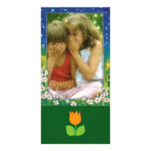 Cute photo frame with flower - Photo Card