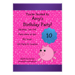 Cute pig birthday invitation