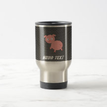 Cute Pig; Faux Carbon Fibre Mug