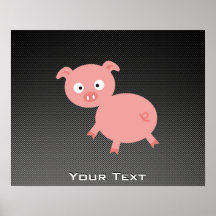 Cute Pig; Faux Carbon Fibre Print