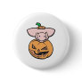 cute pig in jack-o-lantern pumpkin buttons